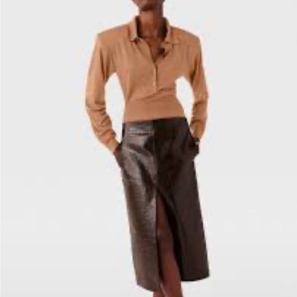 Stella McCartney Crocodile Embossed Midi Skirt $1990
